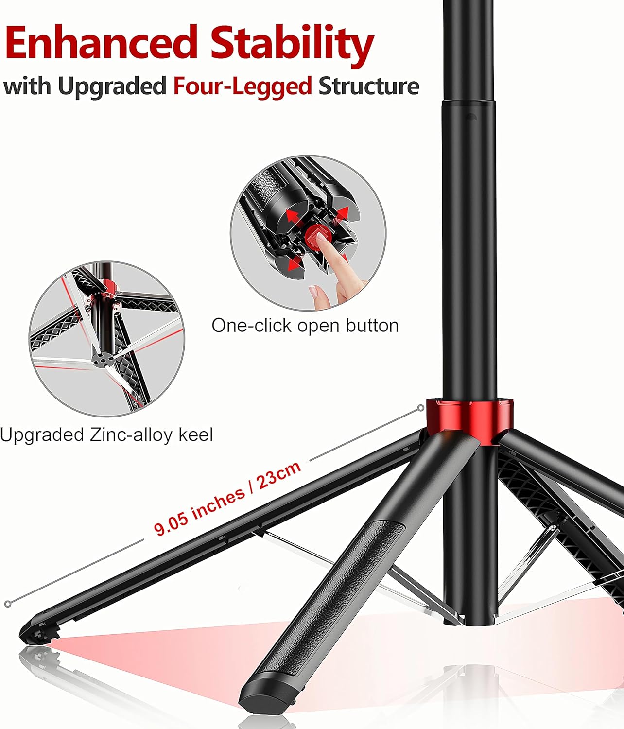 Huryfox Selfie Stick Phone Tripod - 71 inch Tall Cell Phone Holder with Detachable Wireless Remote, Phone Stand for Recording, Video and Picture, Compatible with iPhone, Android Phone, Camera & Gopro - Image 2