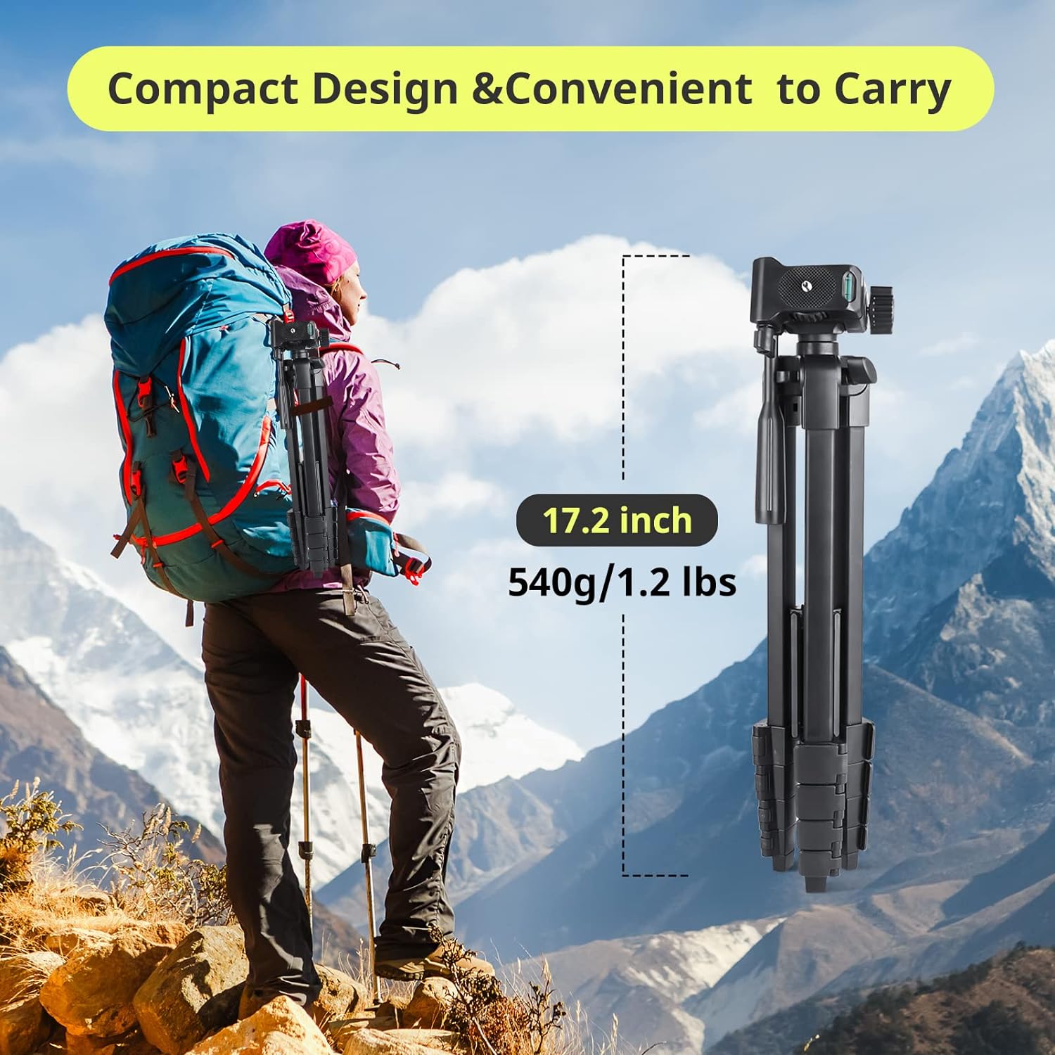 Sensyne 64" Camera Tripod Stand, Versatile Phone & iPad Tripod with Wireless Remote and 2-in-1 Phone Holder for Selfie/Video Recording/Photo/Live Stream/Vlog - Image 6