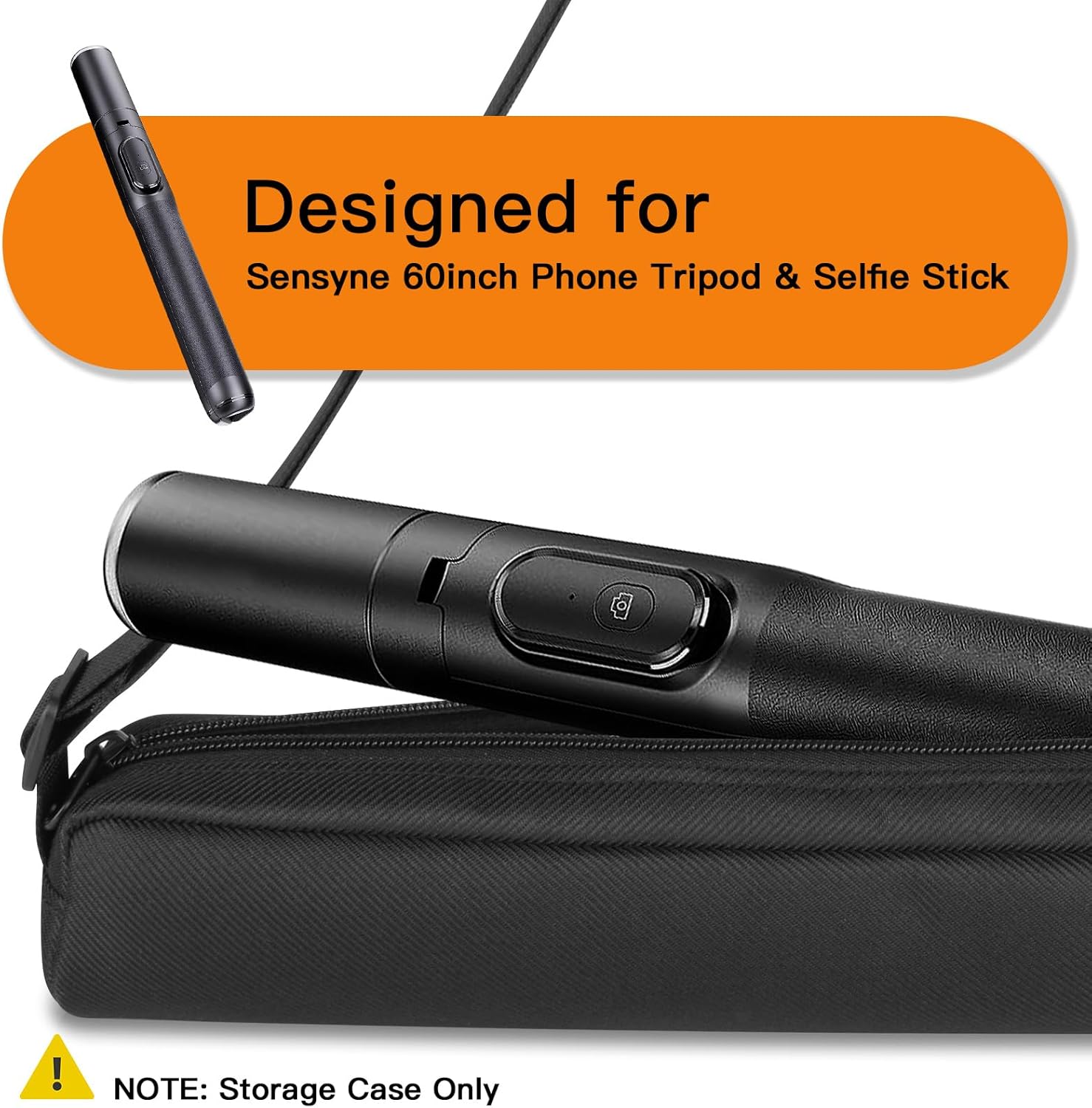 Travel Carrying Case for Sensyne 60" Phone Tripod & Selfie Stick, Nylon Storage Case Compatible with 60 Inch All-in-1 Cell Phone Tripod Stand with Integrated Wireless Remote (Case Only) - Image 2