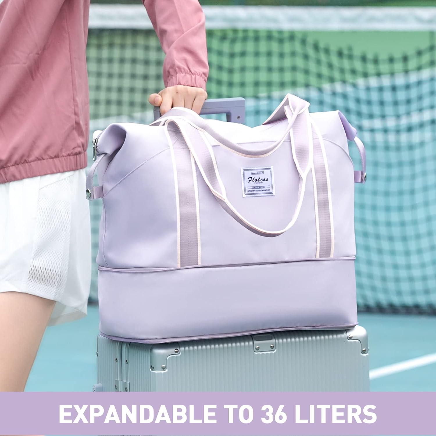 Travel Duffel Bag, Sports Tote Gym Bag, Shoulder Weekender Overnight Bag for Women - Image 2